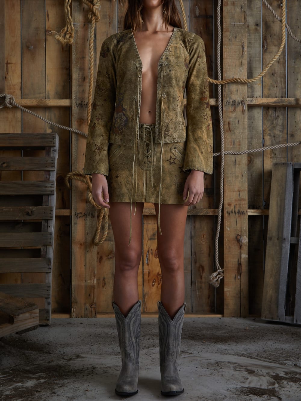 printed suede top - Guess