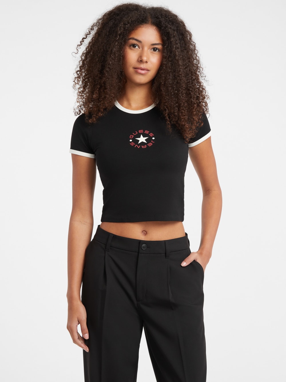 Baby Star Logo Ringer Tee - Guess