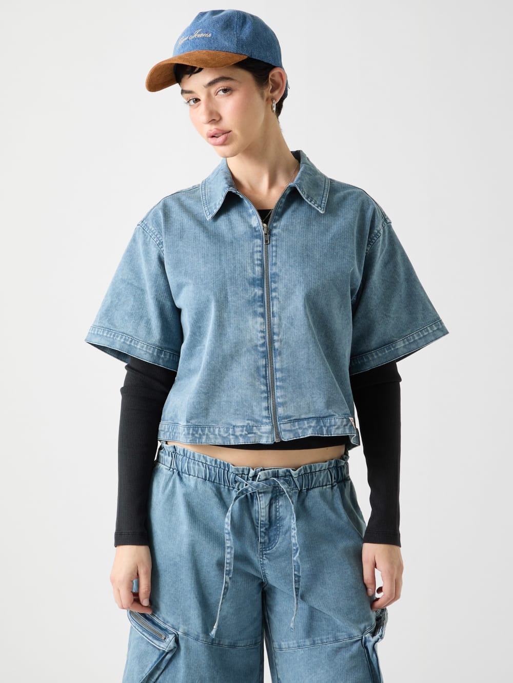 GUESS Originals Zipped Denim Shirt - Guess