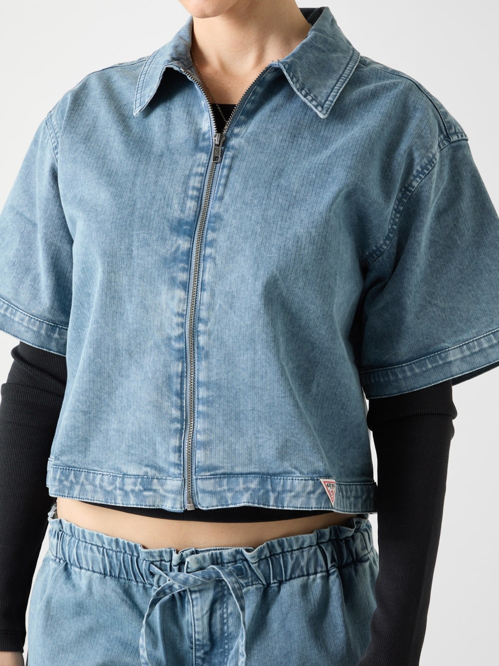GUESS Originals Zipped Denim Shirt - Guess
