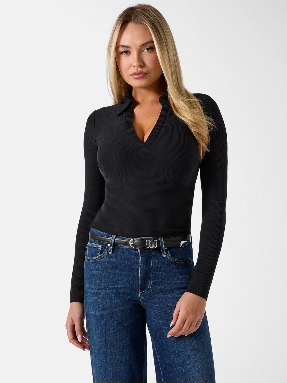 Rib-knit polo shirt - Guess