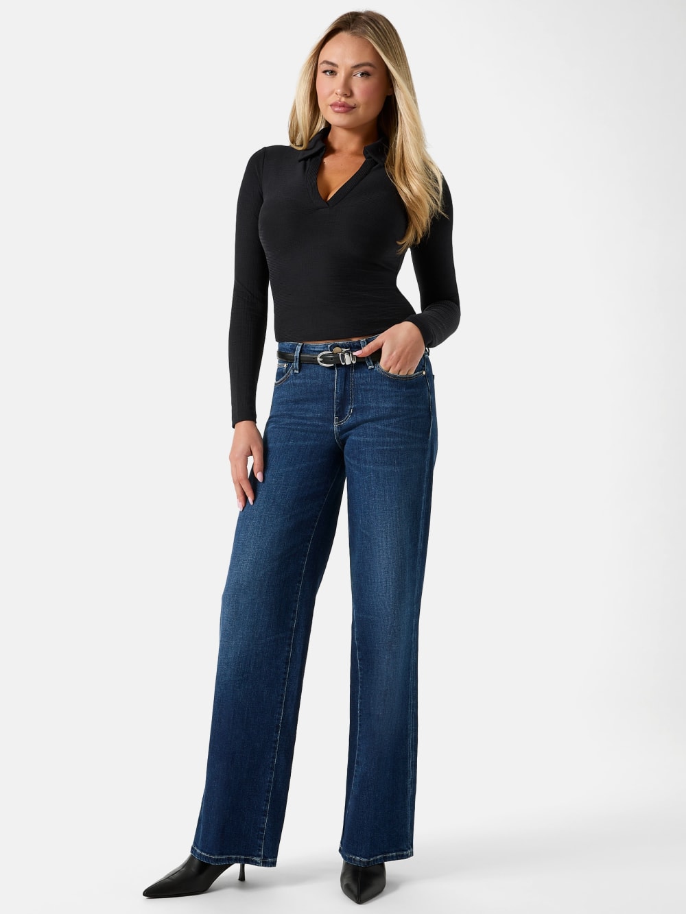 Rib-knit polo shirt - Guess