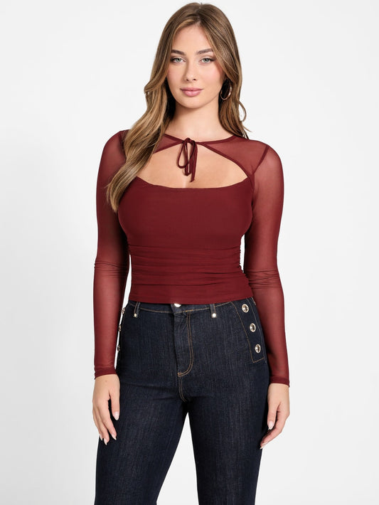 Eco Lauryn Tied Mesh Top - Guess