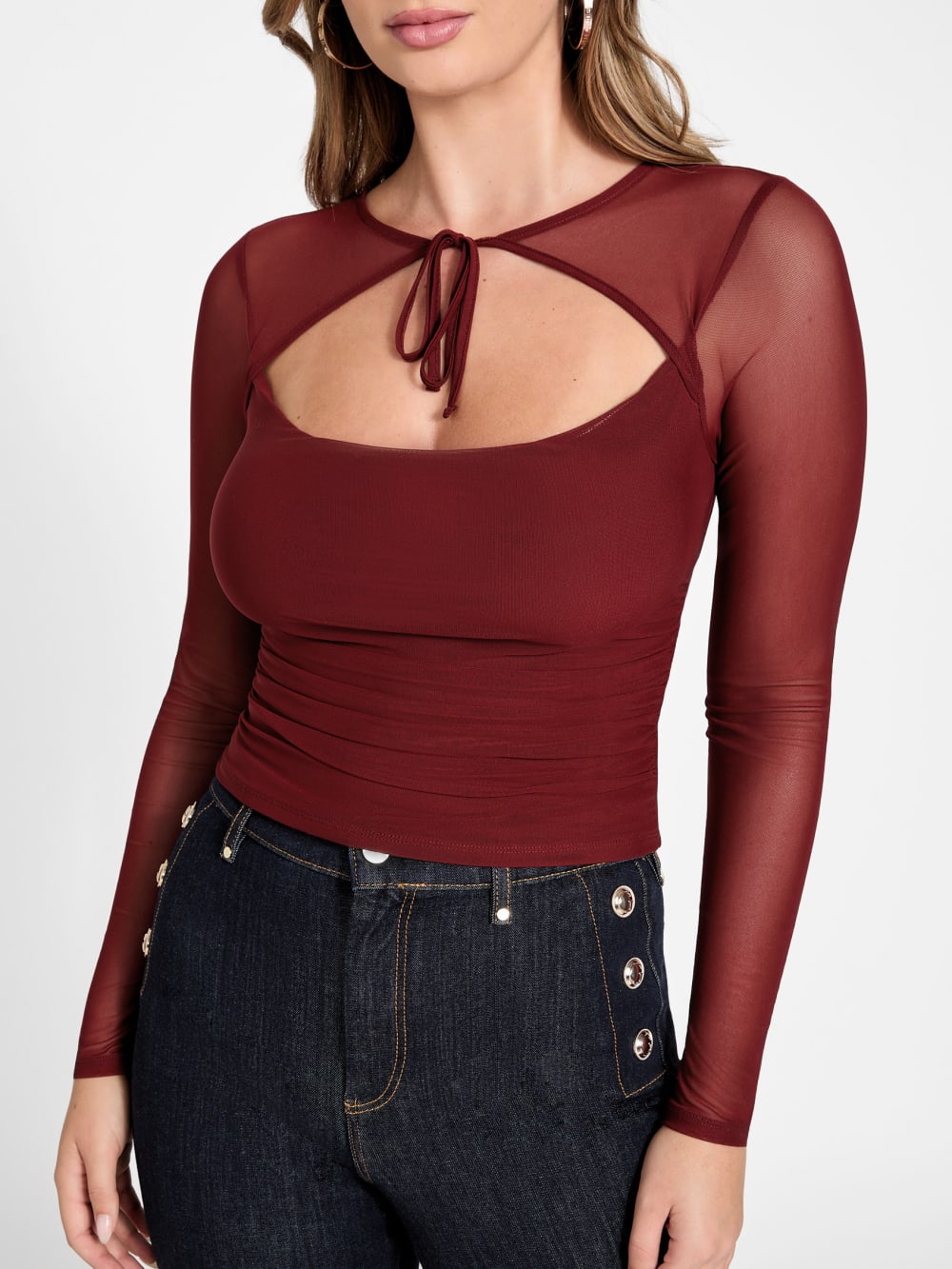 Eco Lauryn Tied Mesh Top - Guess