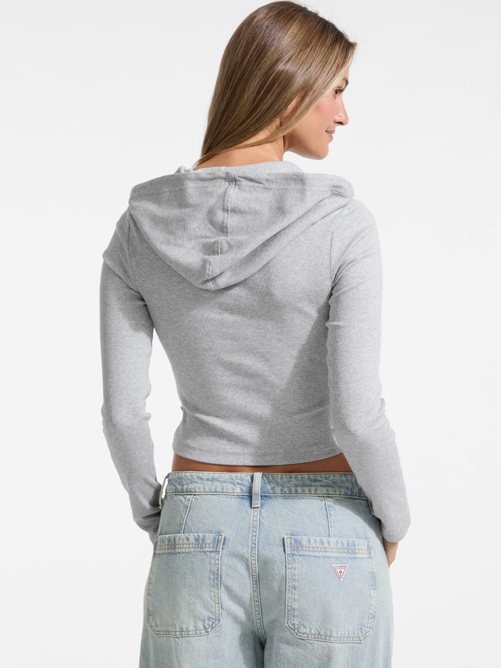 Hooded Embroidered Logo Slim Top - Guess
