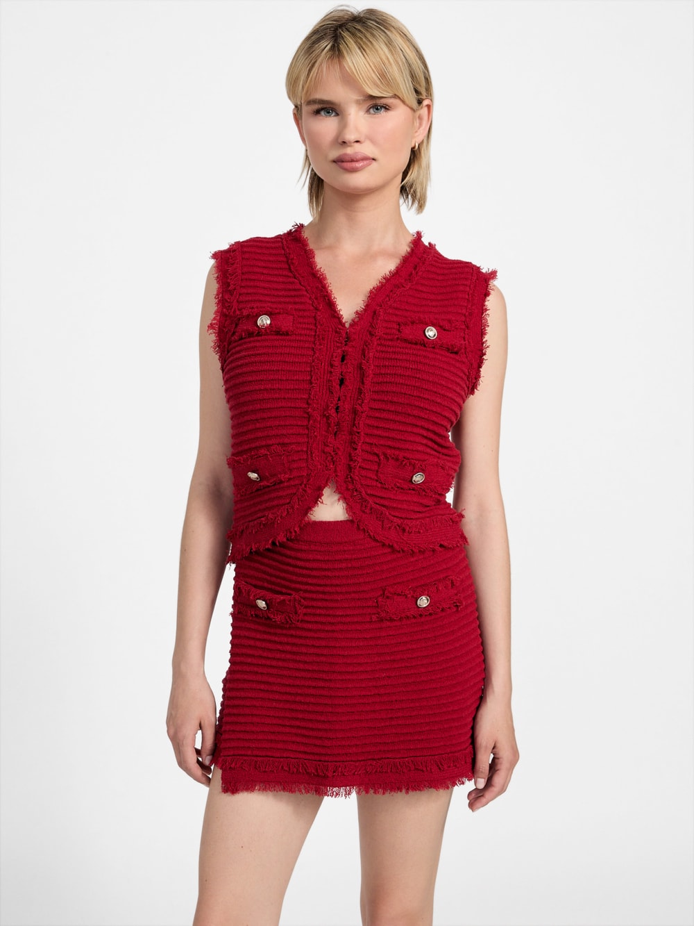 Eco Malina Bouclé Ottoman Vest - Guess