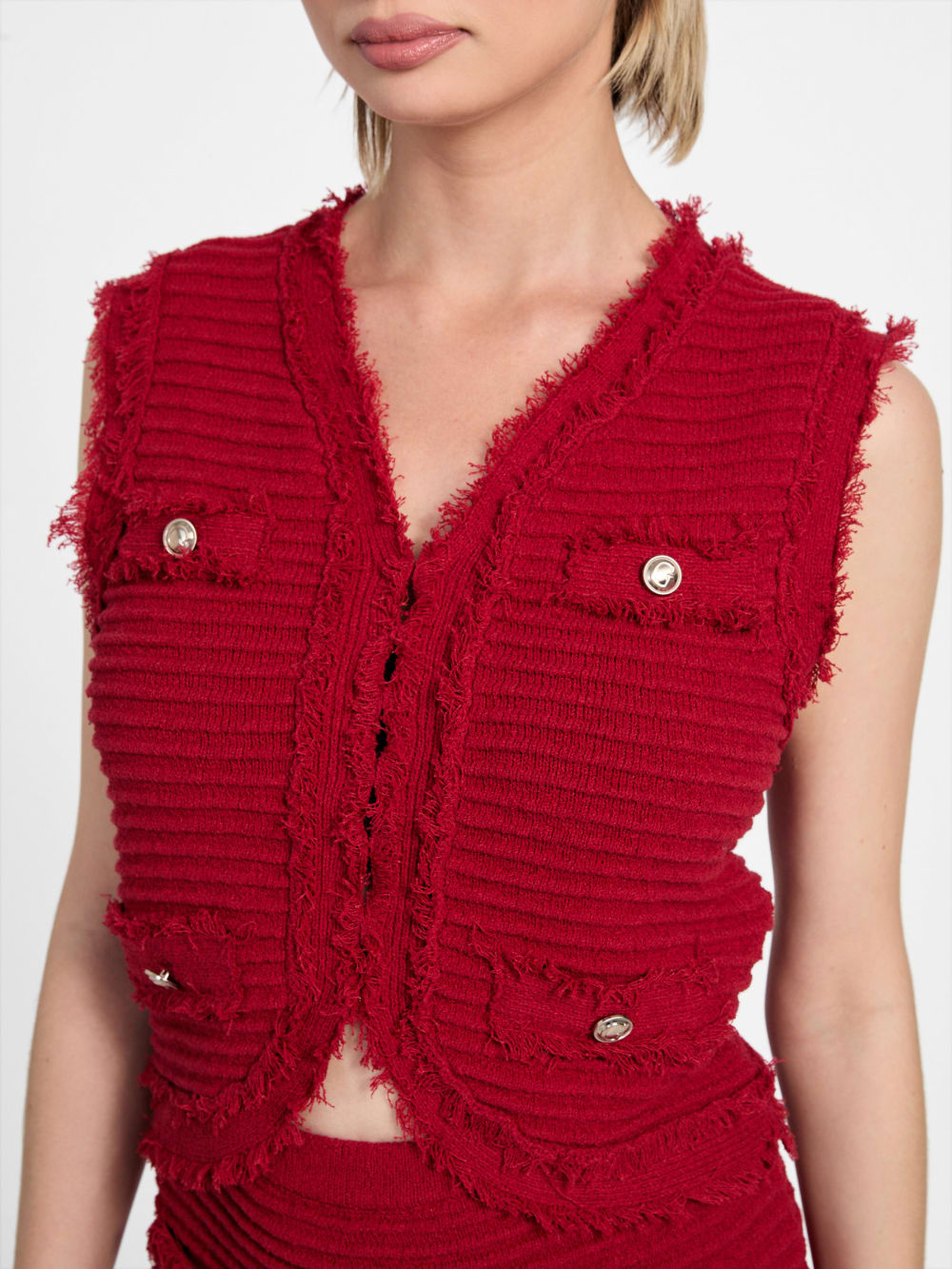 Eco Malina Bouclé Ottoman Vest - Guess
