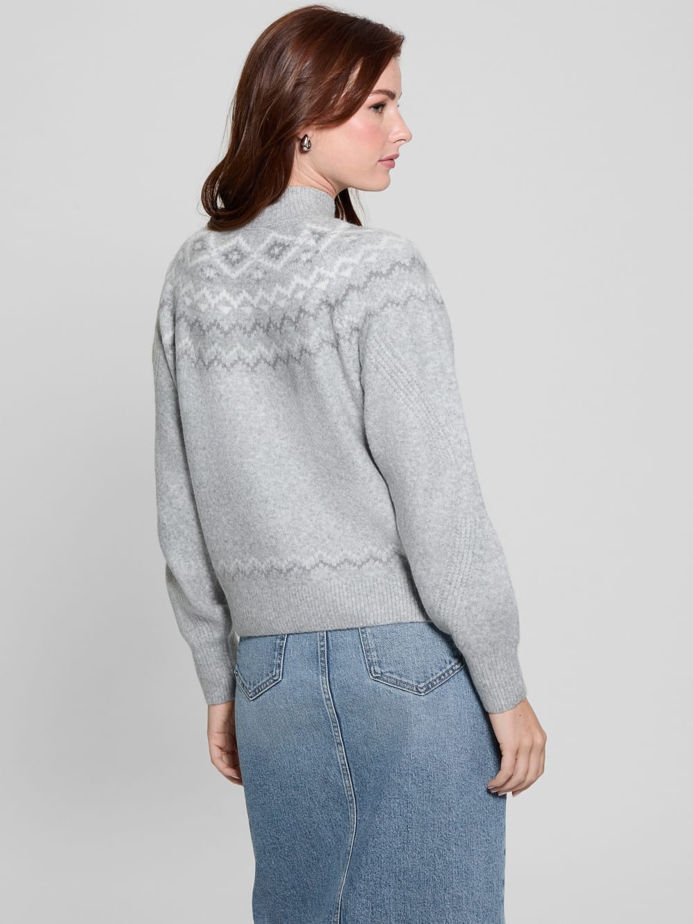 Mock-Neck Wool-Blend Pullover Sweater - Guess