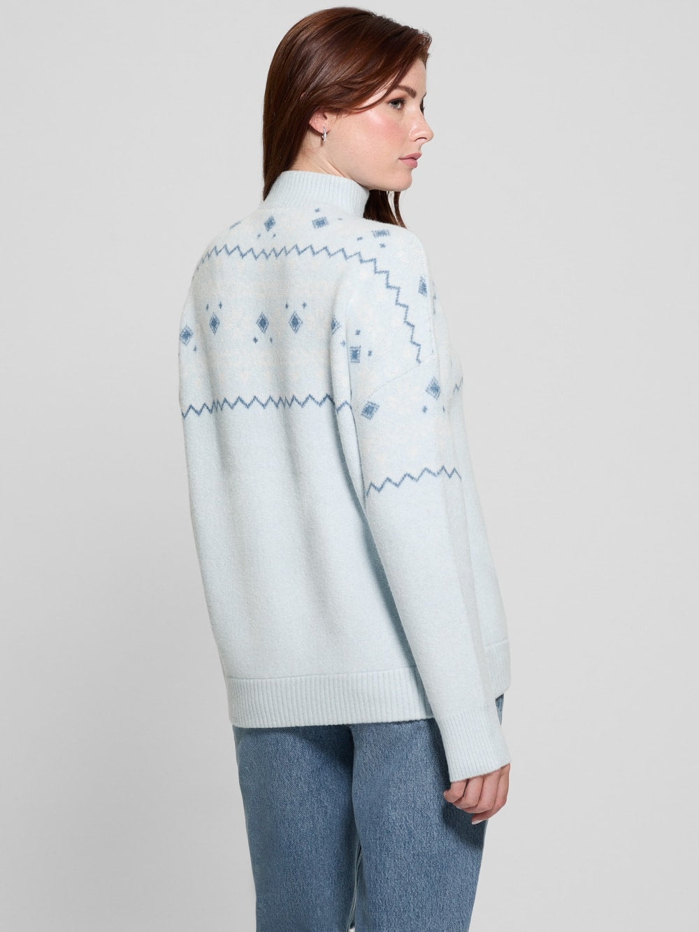 Half-Zip Wool-Blend Pullover Sweater - Guess
