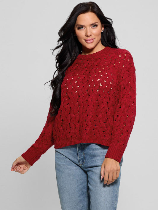 Tawnya Sequin Open-Knit Sweater - Guess