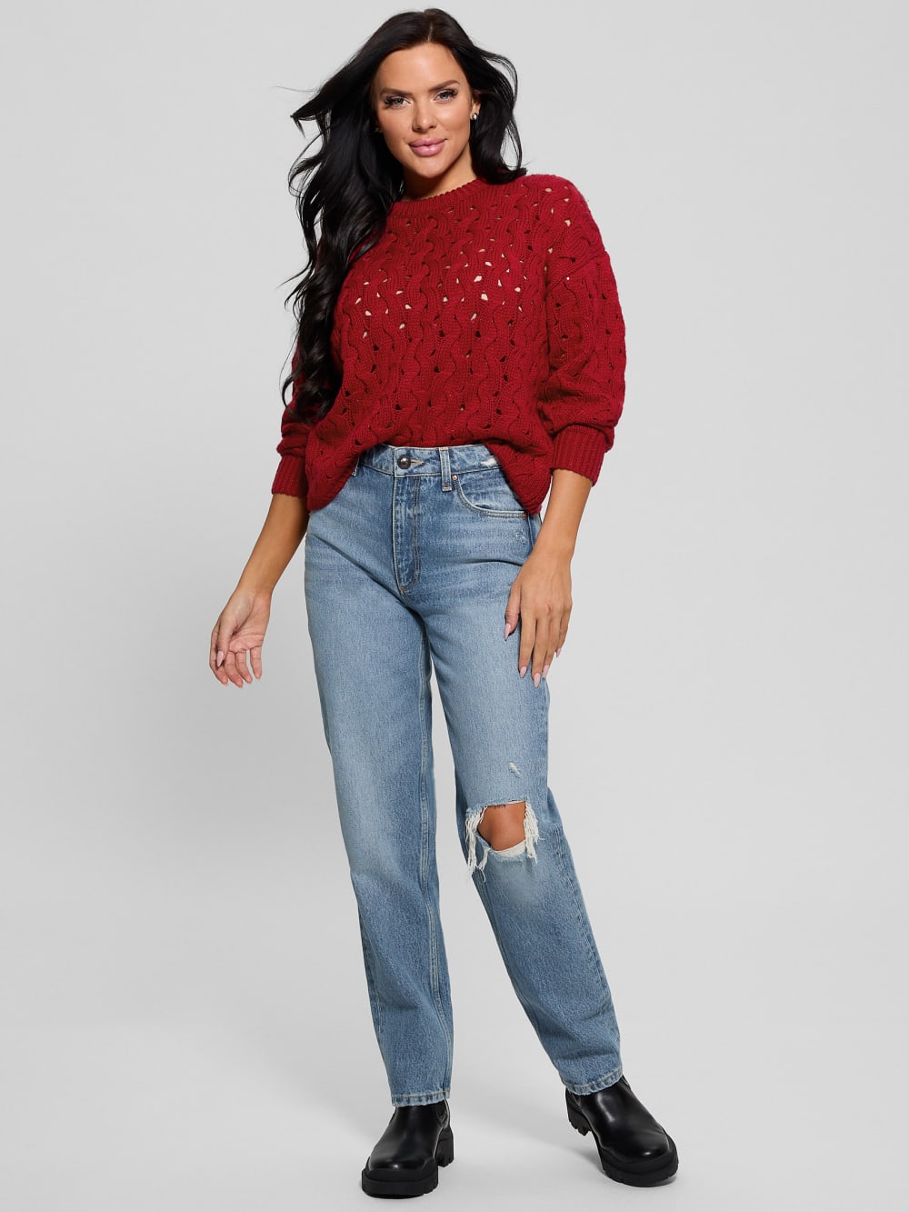 Tawnya Sequin Open-Knit Sweater - Guess