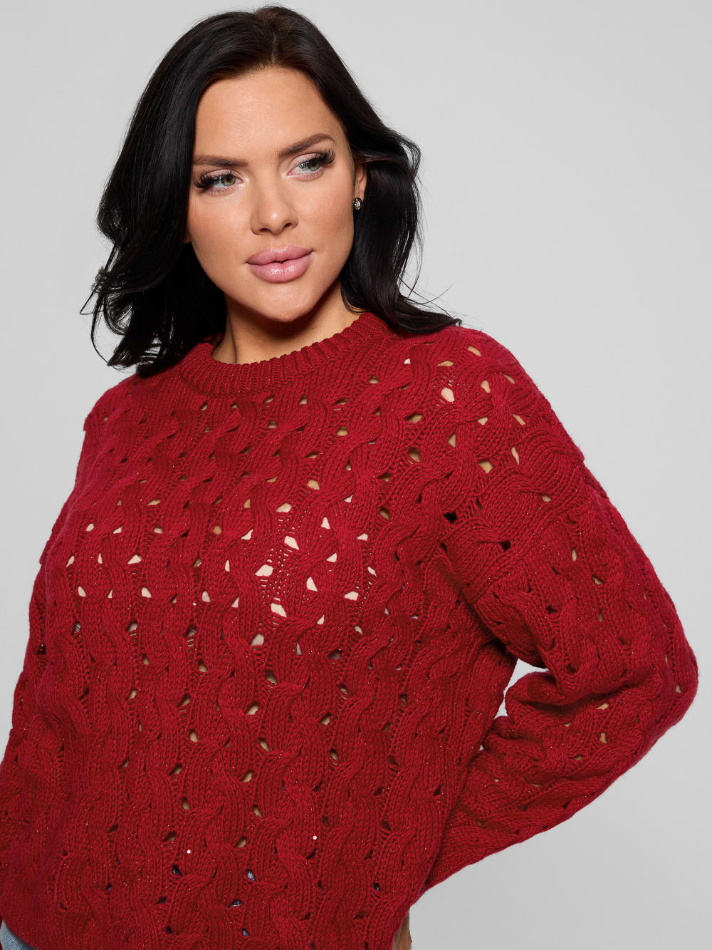 Tawnya Sequin Open-Knit Sweater - Guess