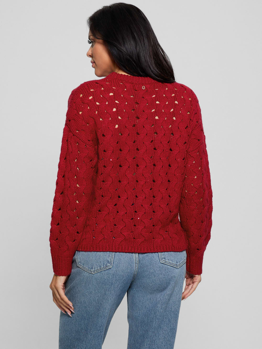 Tawnya Sequin Open-Knit Sweater - Guess
