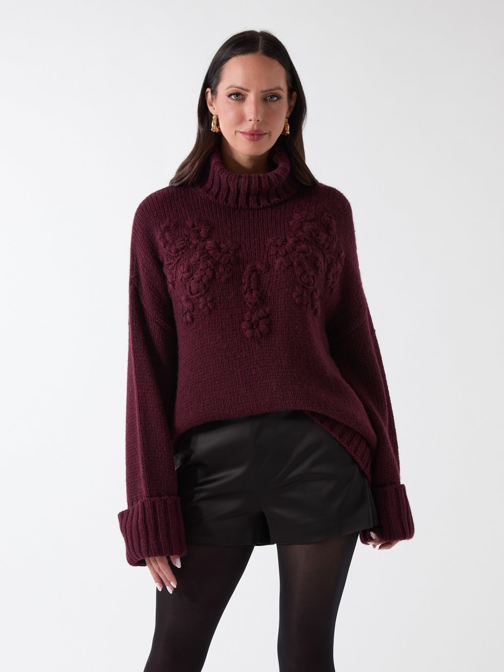 Ahlam Turtleneck Embroidered Sweater - Guess