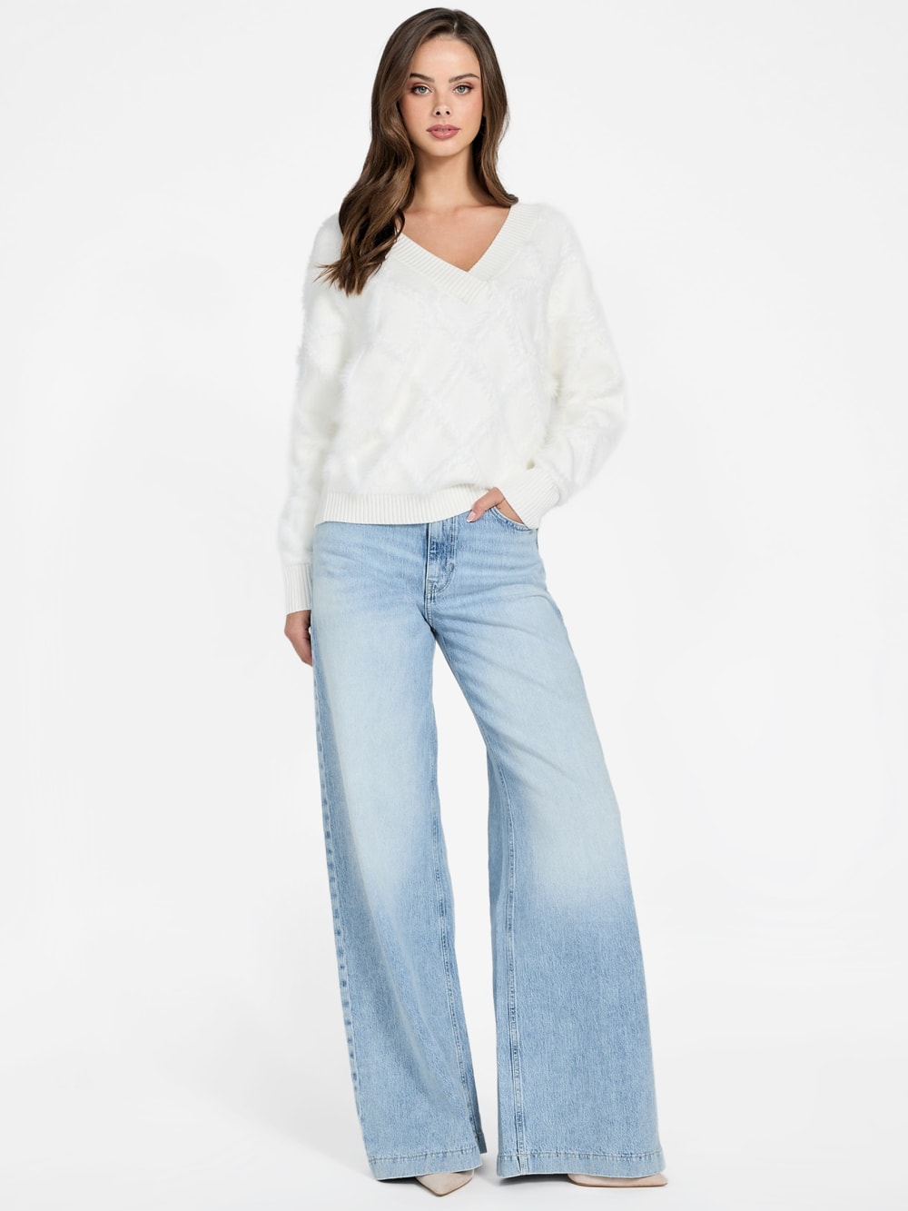 Zoe Diamond Knit Sweater - Guess