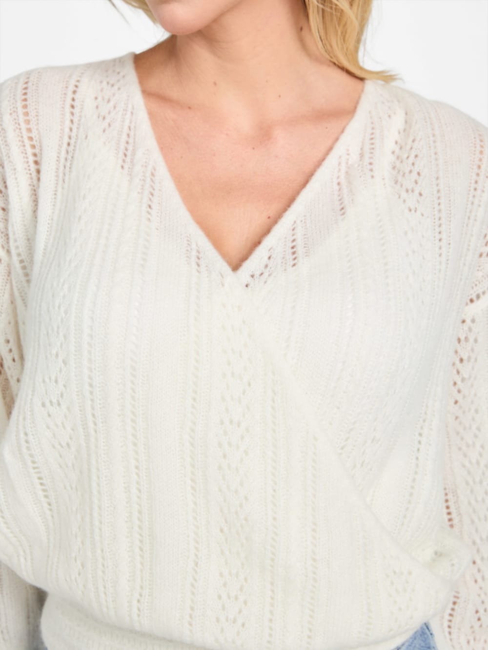 Izabella Wool-Blend Surplice Sweater - Guess