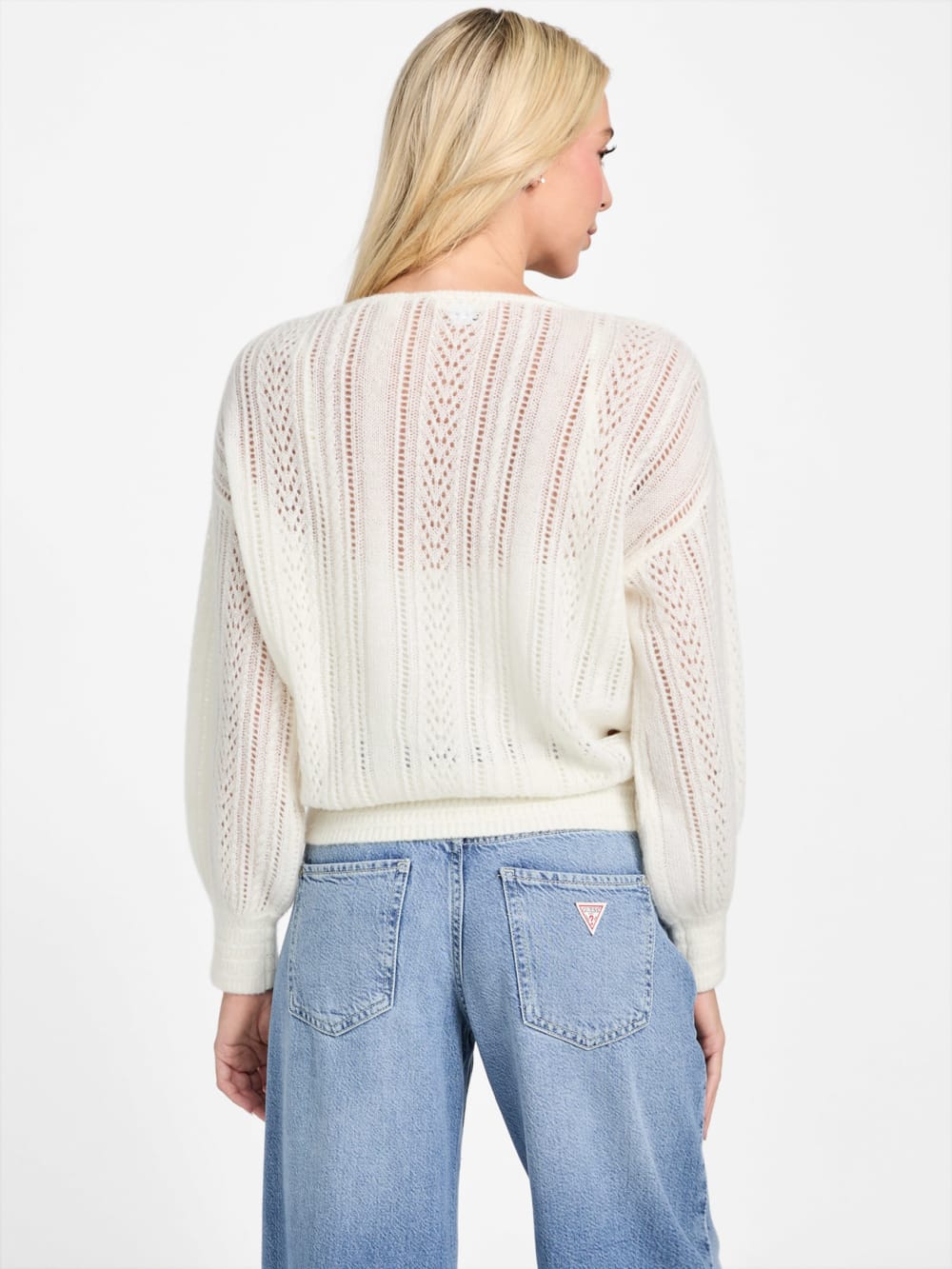 Izabella Wool-Blend Surplice Sweater - Guess