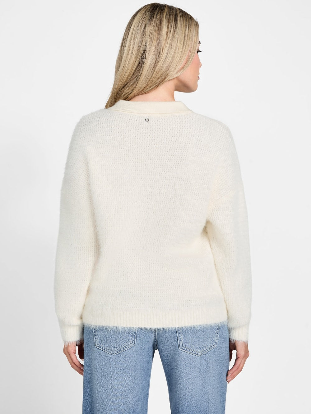 Seema Fuzzy-Knit Polo Sweater - Guess