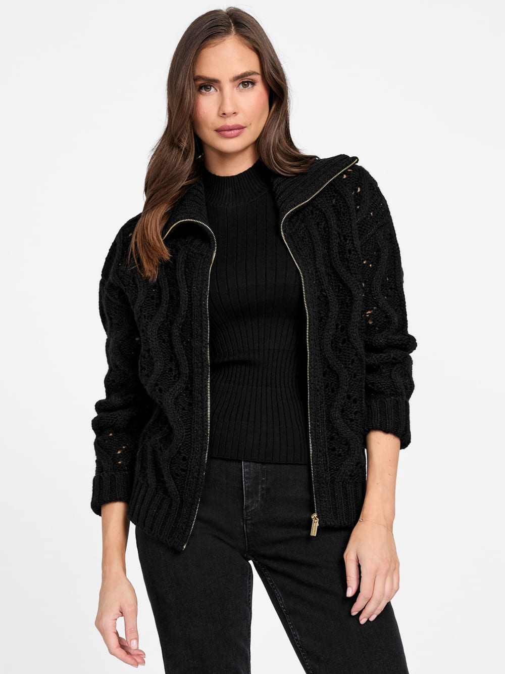 Adenora Zipped Cardigan Sweater - Guess