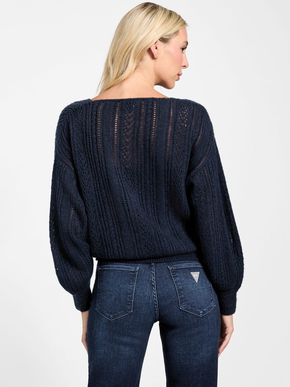 Izabella Wool-Blend Surplice Sweater - Guess