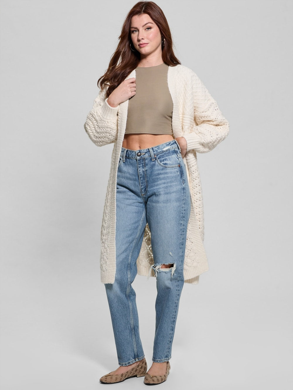 Eco Valeria Mixed Stitch Cardigan - Guess