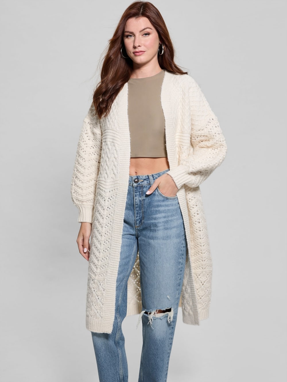 Eco Valeria Mixed Stitch Cardigan - Guess
