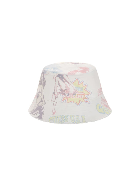 Printed Denim Bucket Hat - Guess