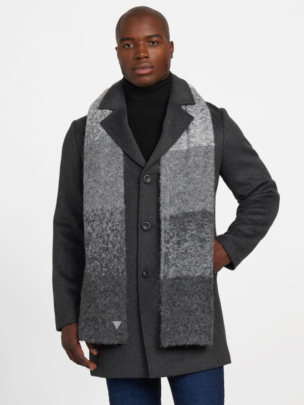 Trey Marled Striped Scarf - Guess