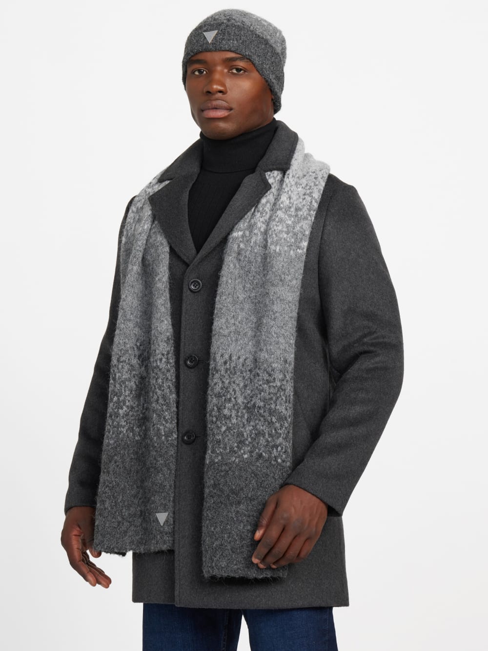 Trey Marled Striped Scarf - Guess