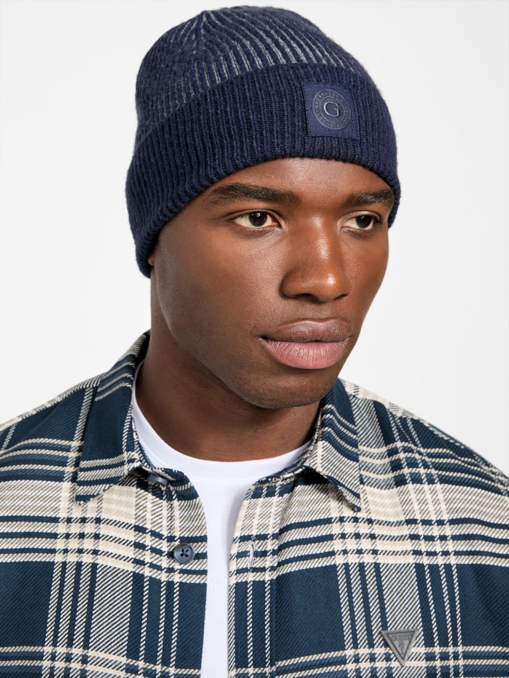 Eco Bicolor Ribbed Beanie - Guess