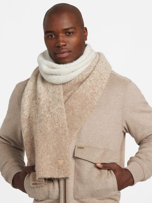 Trey Marled Striped Scarf - Guess