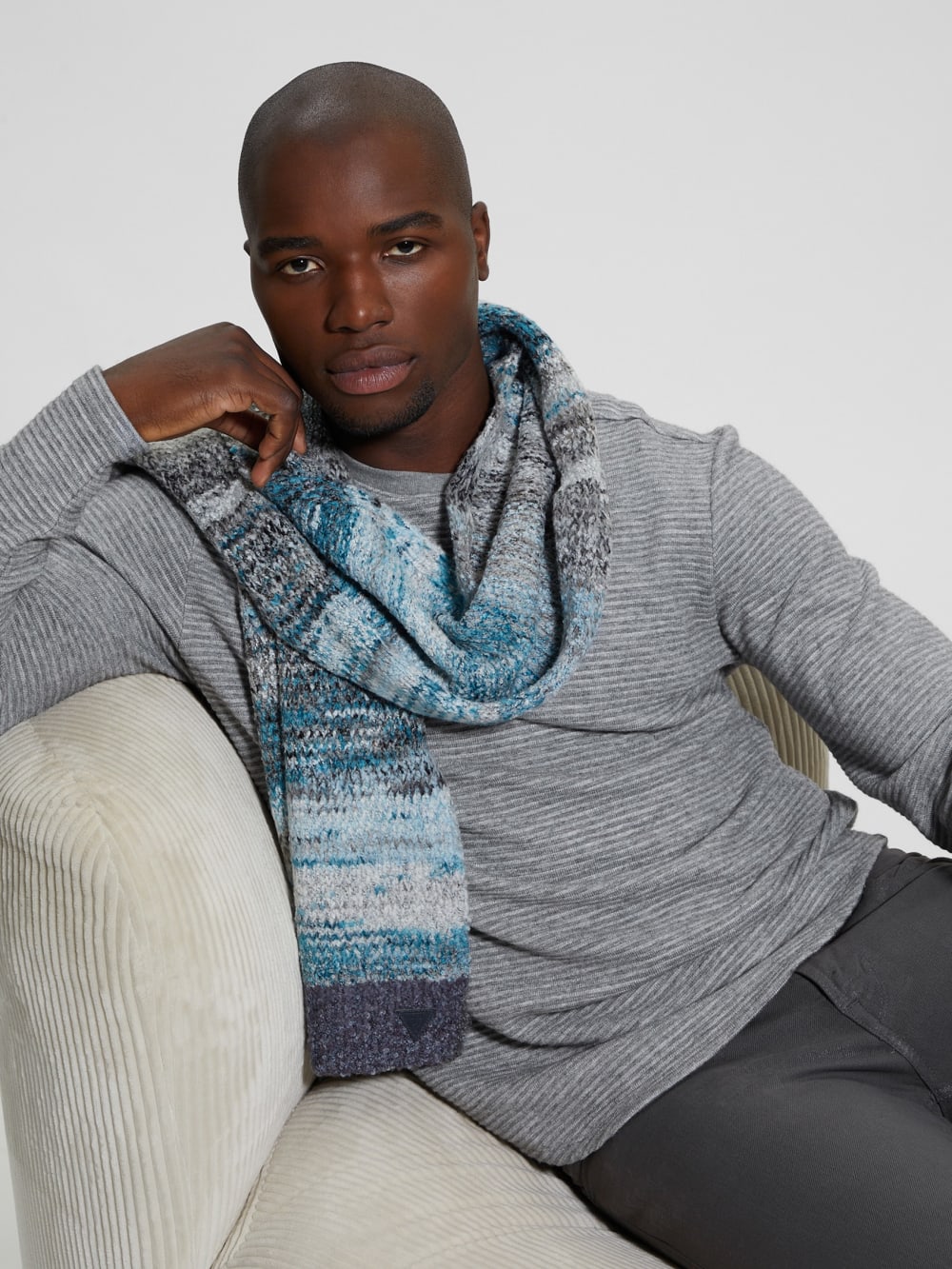 Wool-Blend Space-Dye Scarf - Guess