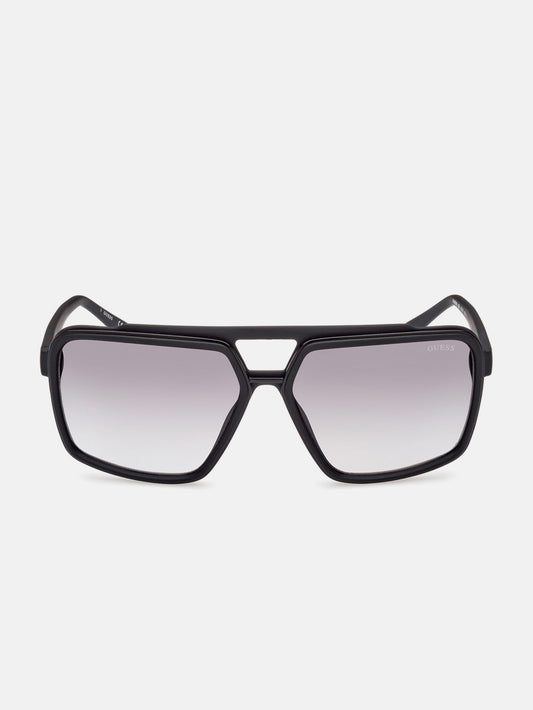 Metal Trim Plastic Navigator Sunglasses - Guess