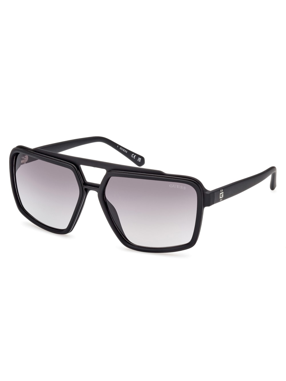 Metal Trim Plastic Navigator Sunglasses - Guess