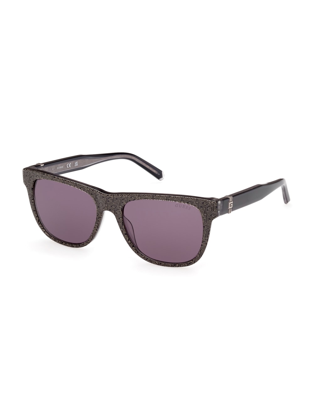 Square Logo Print Plastic Sunglasses - Guess