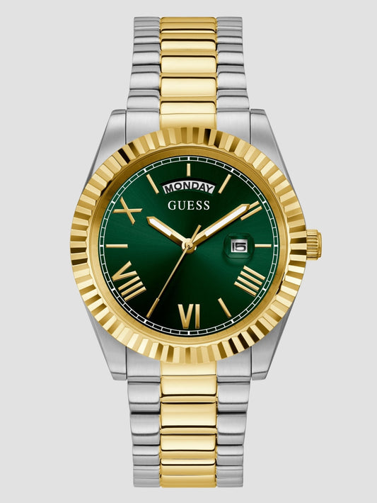 Two-Tone and Green Analog Watch - Guess