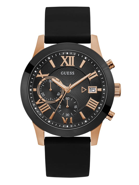 Black and Rose Gold-Tone Multifunction Watch - Guess