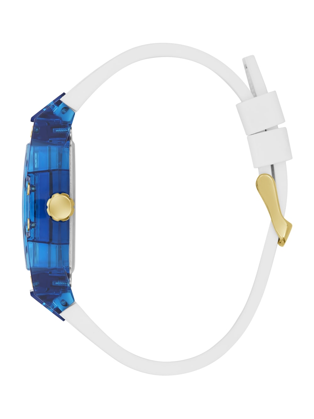 Blue and White Silicone Multifunction Watch - Guess