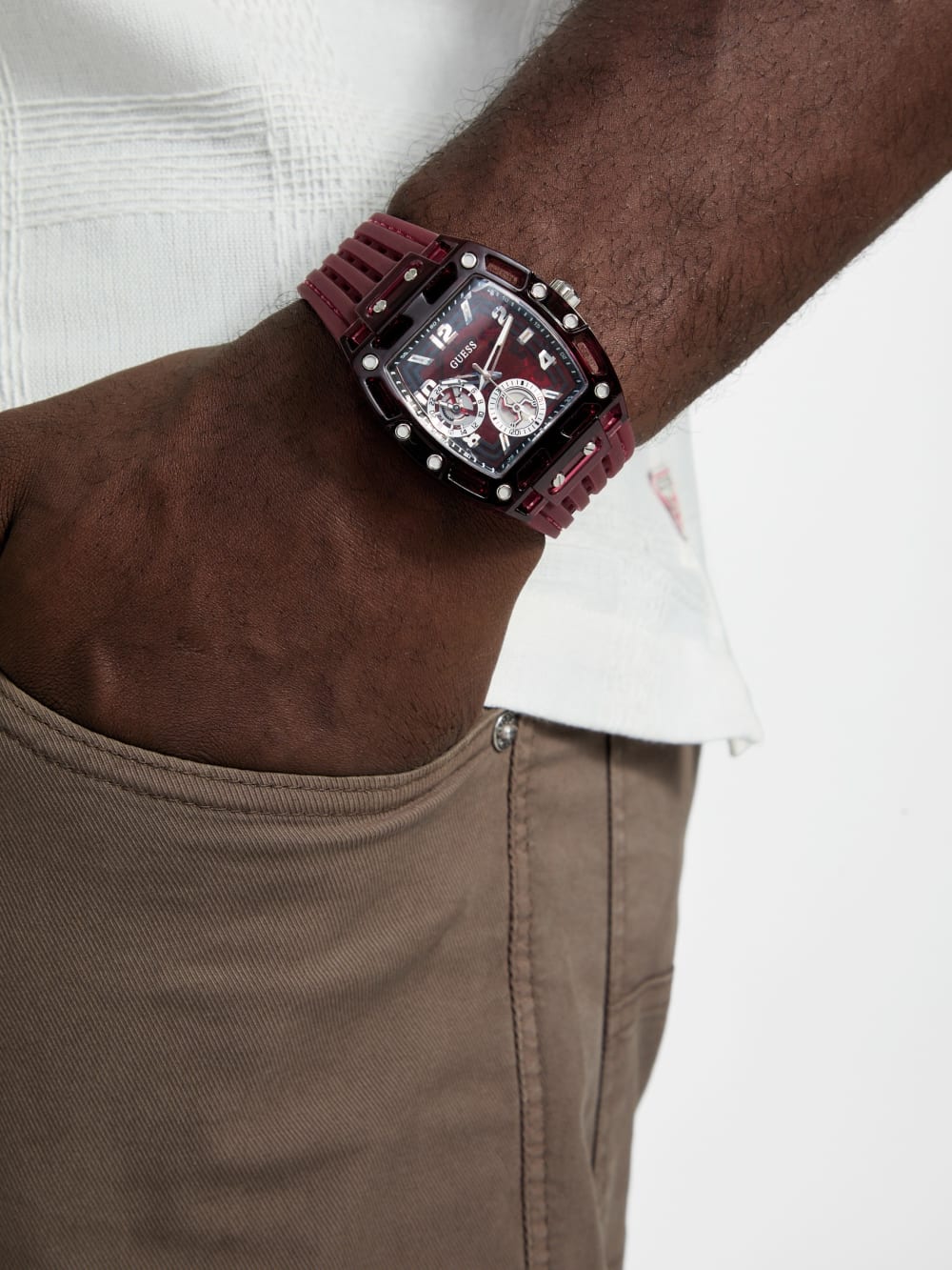 Burgandy Multifunctional Watch - Guess