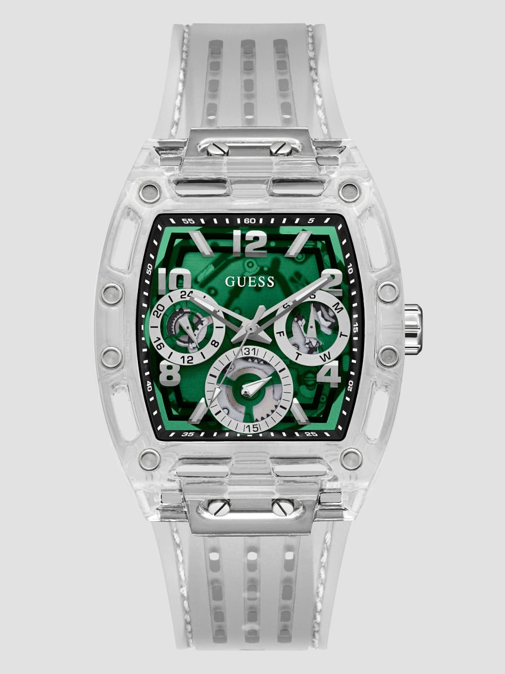 Transparent Silicon Multifunction Watch - Guess
