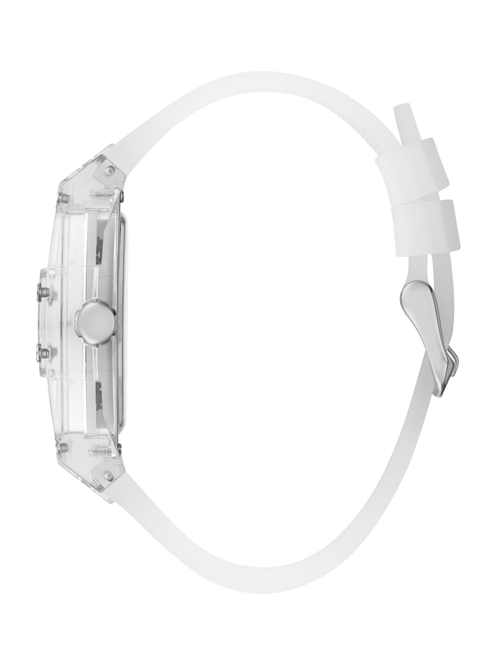 Transparent And Silver-Tone Multifunction Watch - Guess