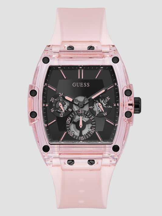 Pink Plastic and Silicone Multifunction Watch - Guess