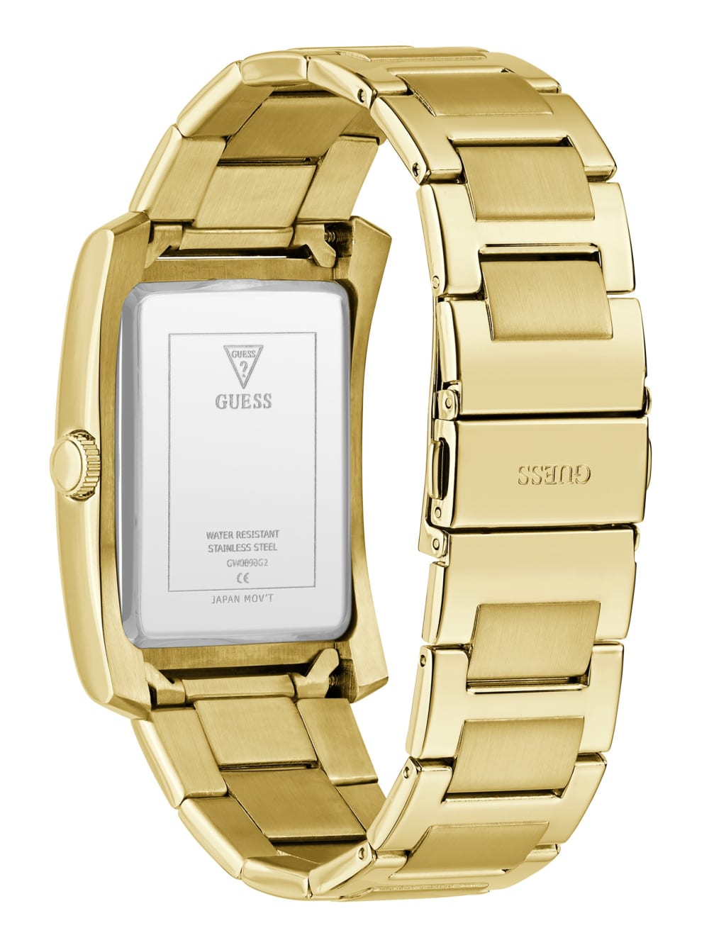 Gold-Tone and Black Square Analog Watch - Guess