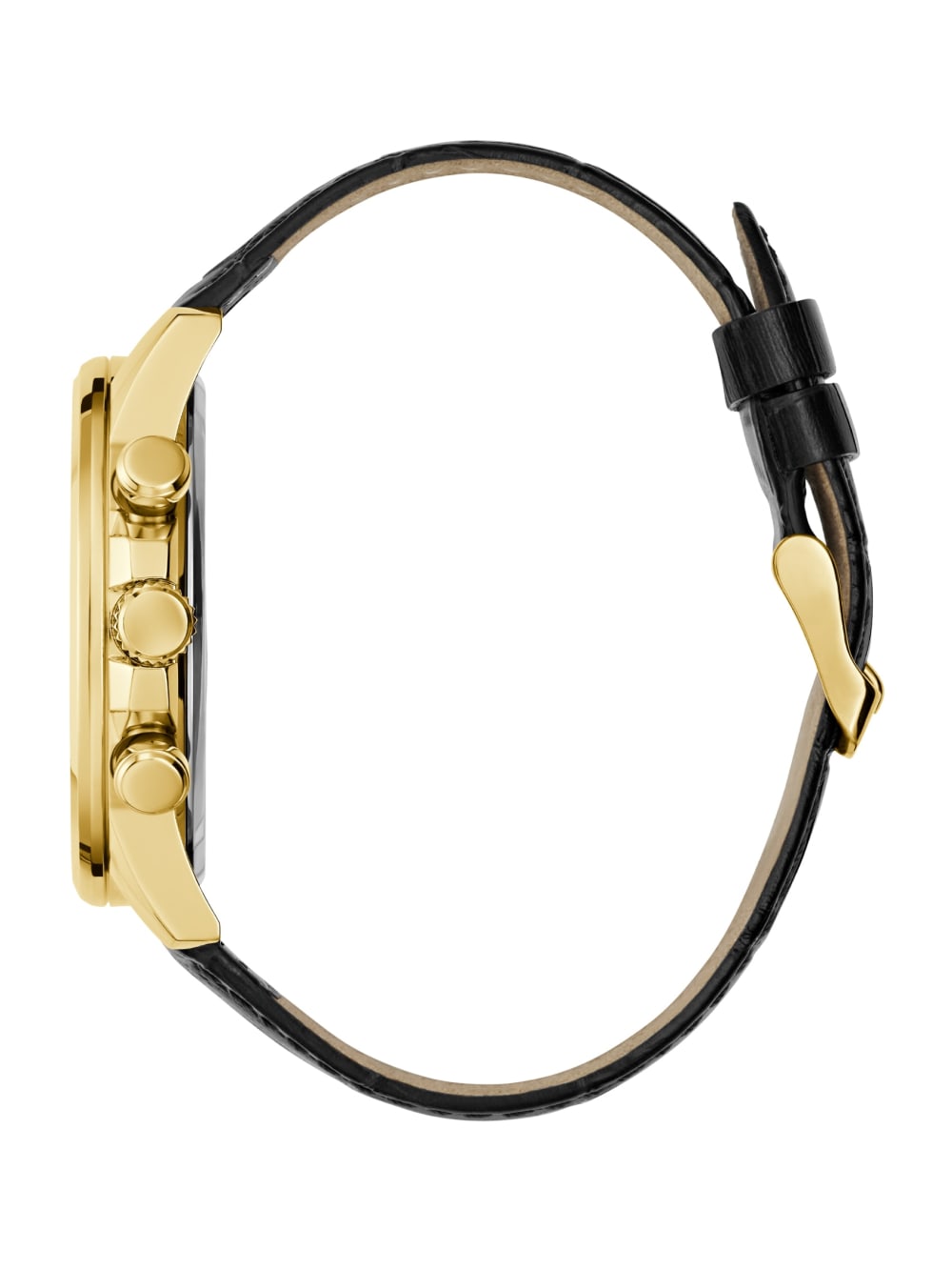 Gold-Tone Leather Multifunction Watch - Guess