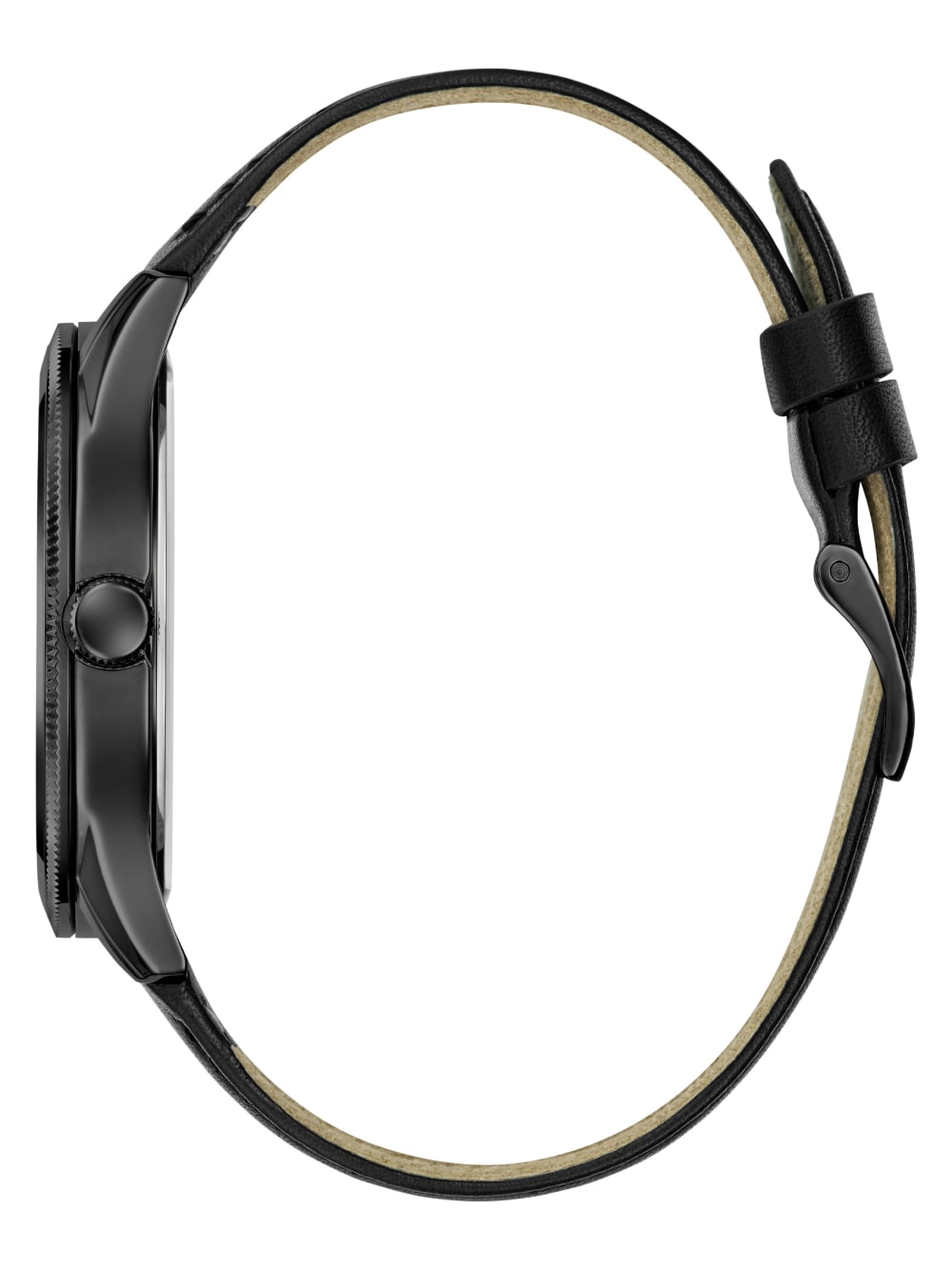 Black Leather Analog Watch - Guess