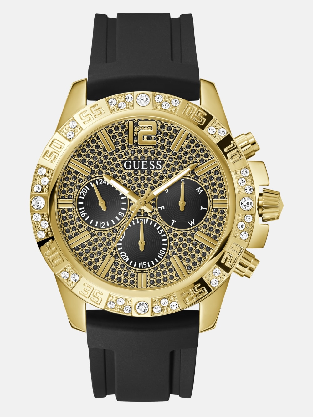 Black Silicon Multifunction Watch - Guess