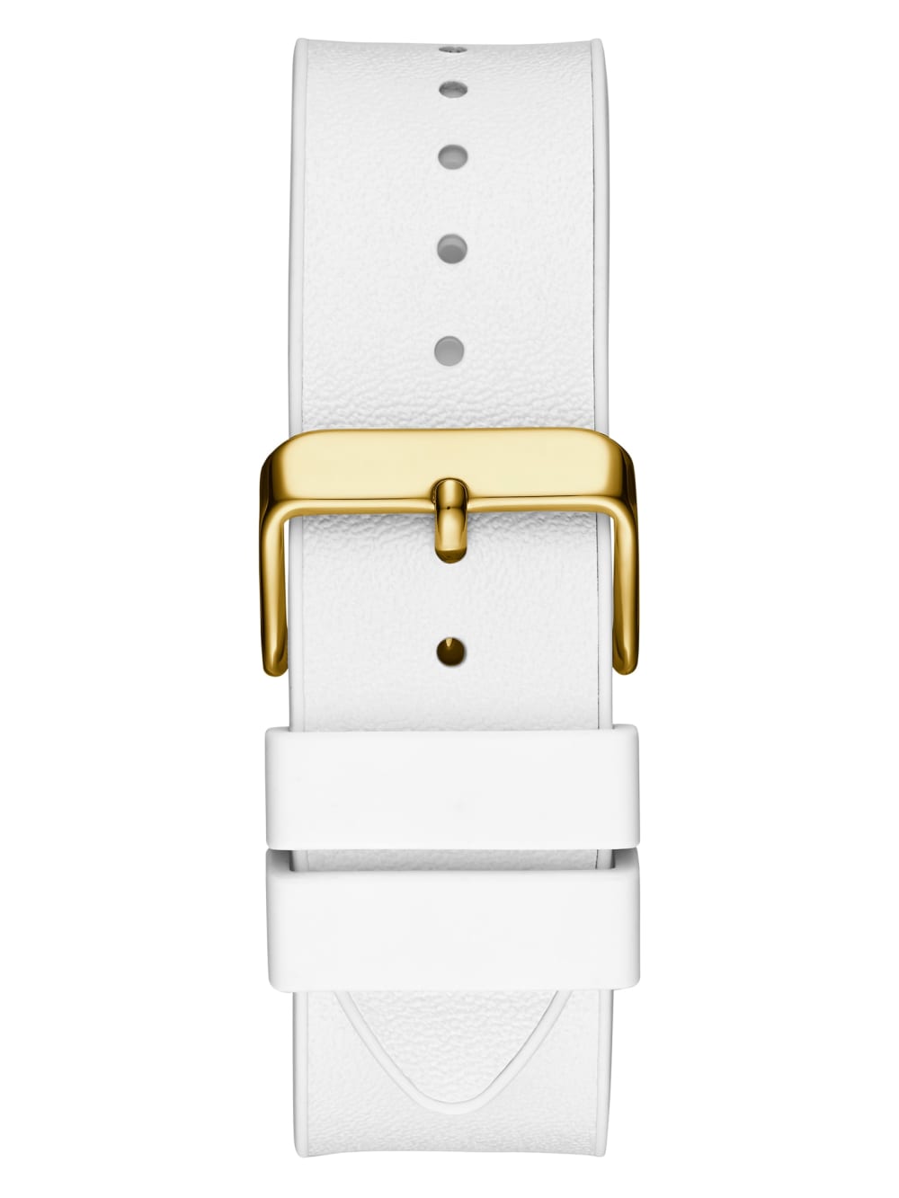 Gold-Tone and White Rectangular Multifunction Watch - Guess