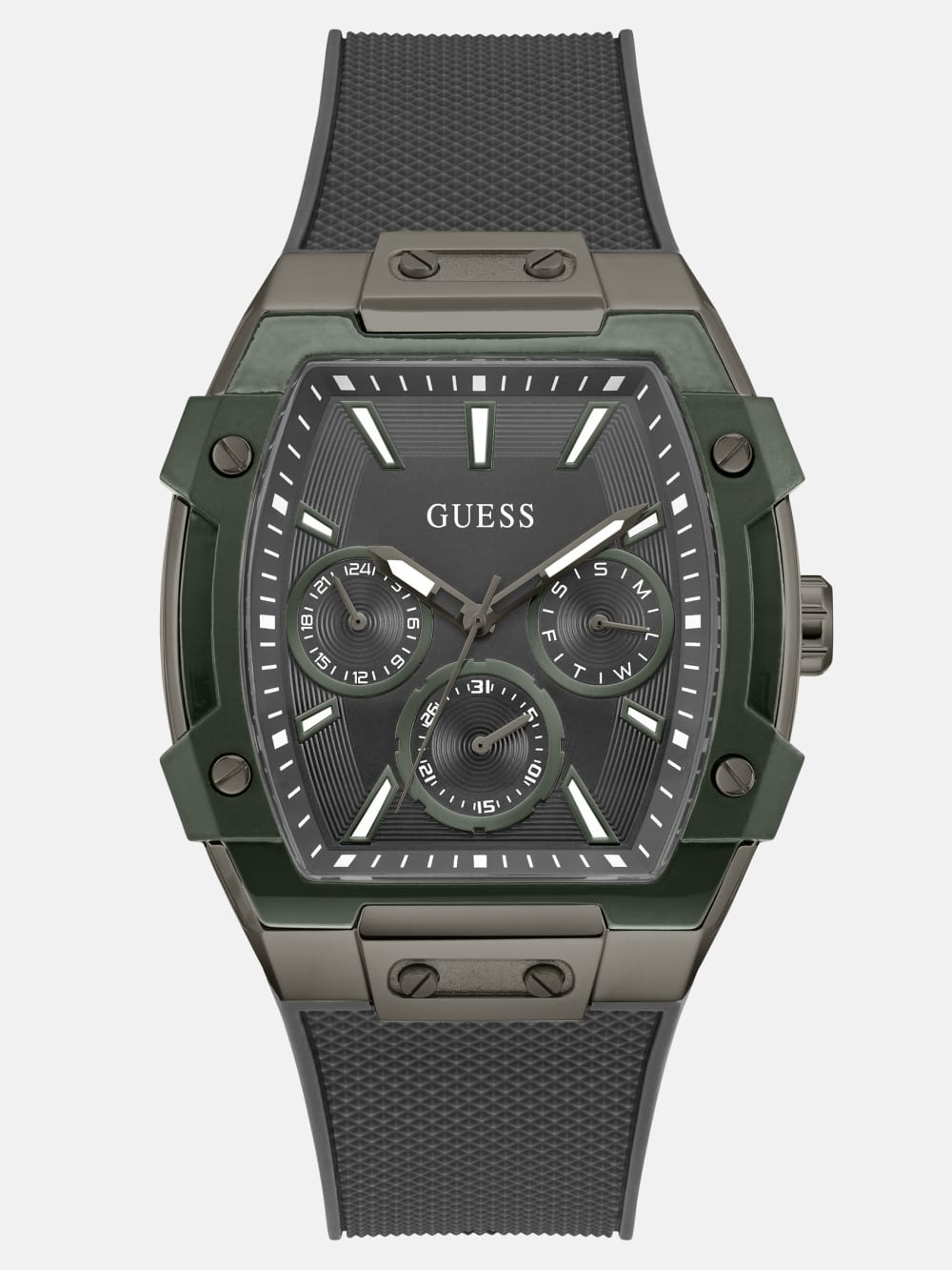 Green and Grey Silicone Multifunction Watch - Guess