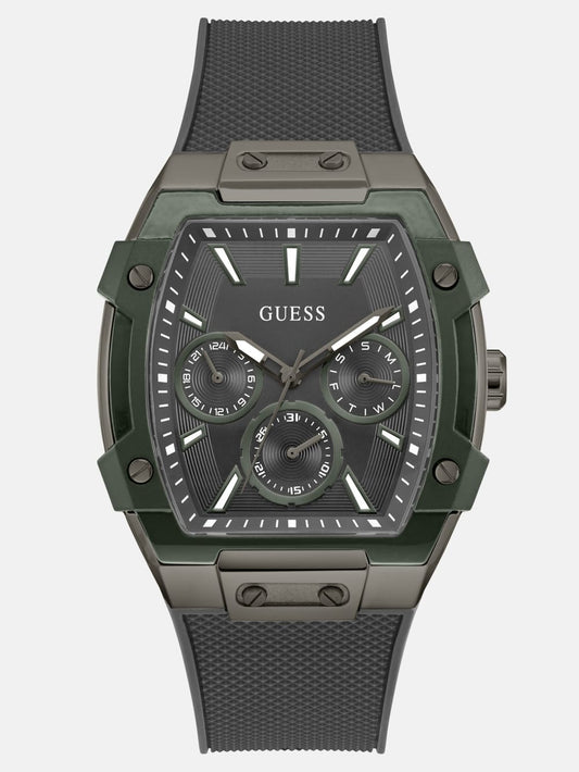 Green and Grey Silicone Multifunction Watch - Guess
