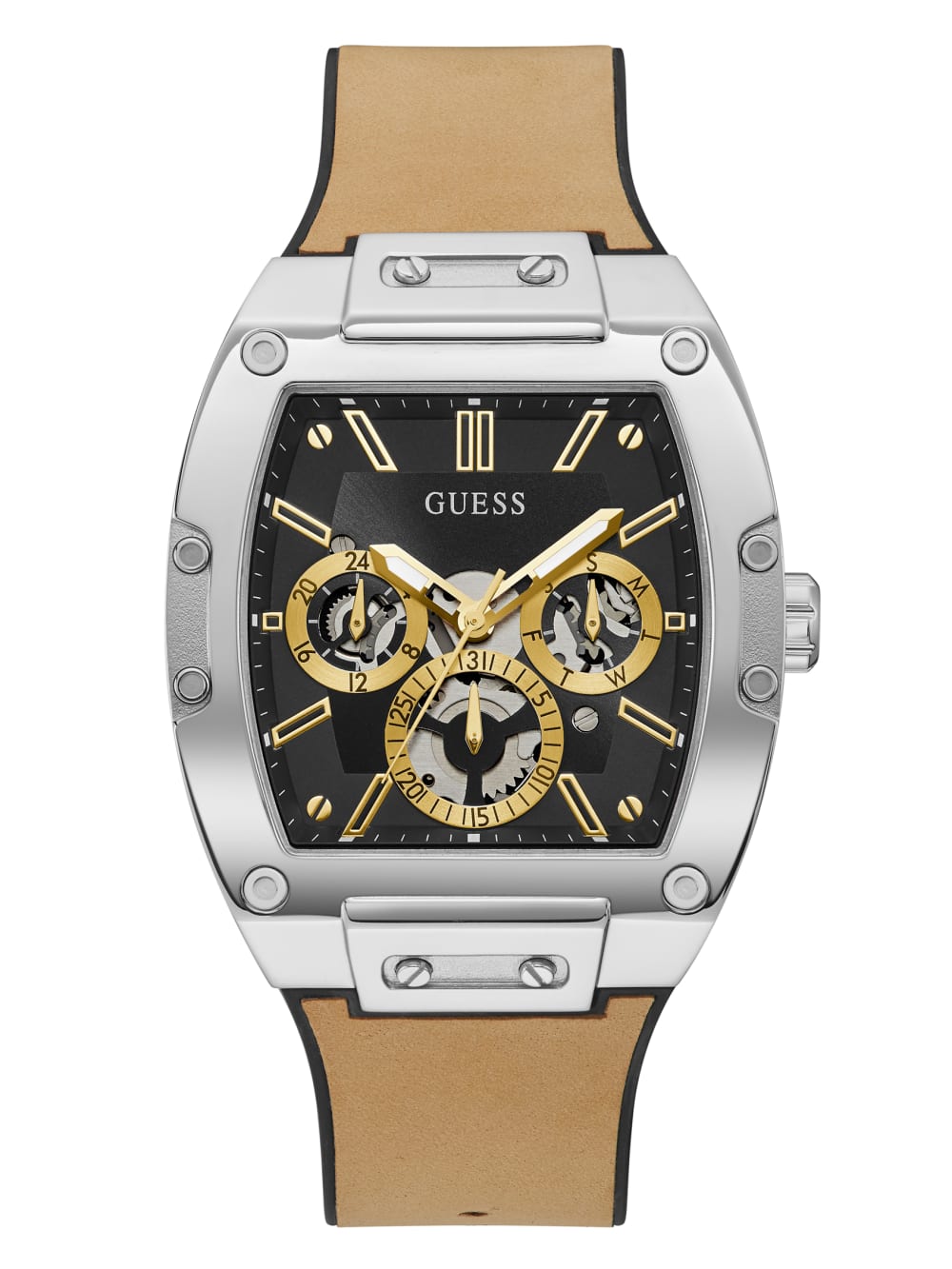 Silver-Tone and Black Multifunction Watch - Guess